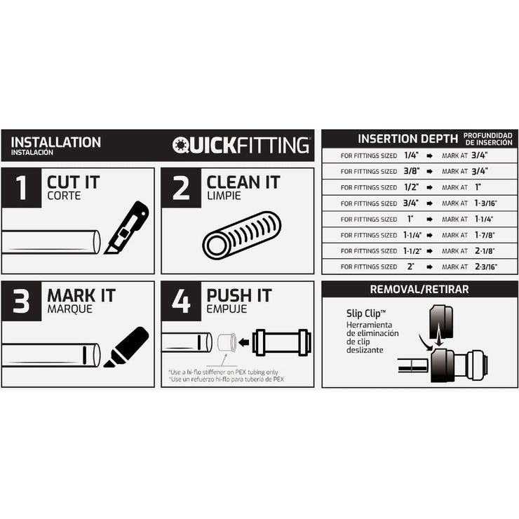 Image of QuickFitting 3/4 In. Push-to-Connect x 3/4 In. FNPT Stainless Steel Straight Female Adapter