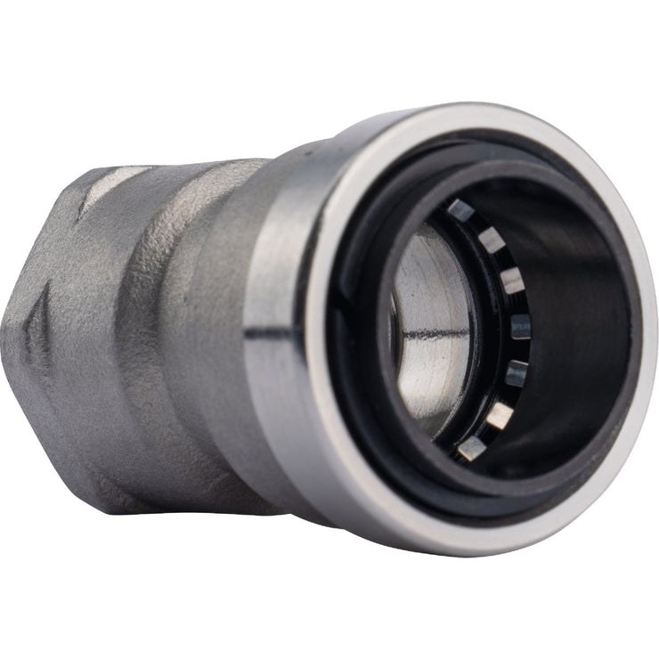 Image of QuickFitting 3/4 In. Push-to-Connect x 3/4 In. FNPT Stainless Steel Straight Female Adapter