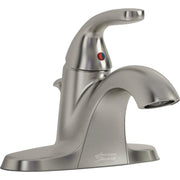 Image of American Standard Cadet Brushed Nickel 1-Handle Lever 4 In. Centerset Bathroom Faucet with Pop-Up