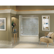 Image of Sterling Finesse 59-5/8 In. W X 55-3/4 In. H Nickel Semi-Frameless Clear Glass Sliding Tub Door
