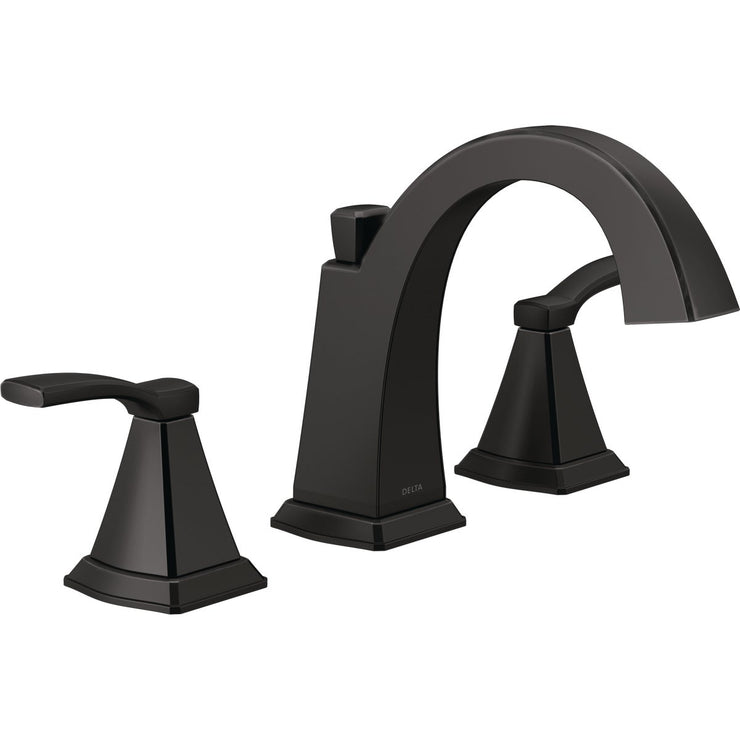 Image of Delta Flynn 2-Handle Widespread Bathroom Faucet, Matte Black
