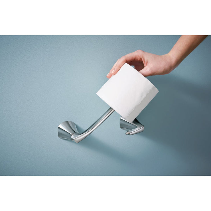 Image of Moen Lindor Wall Mount Pivoting Toilet Paper Holder, Chrome
