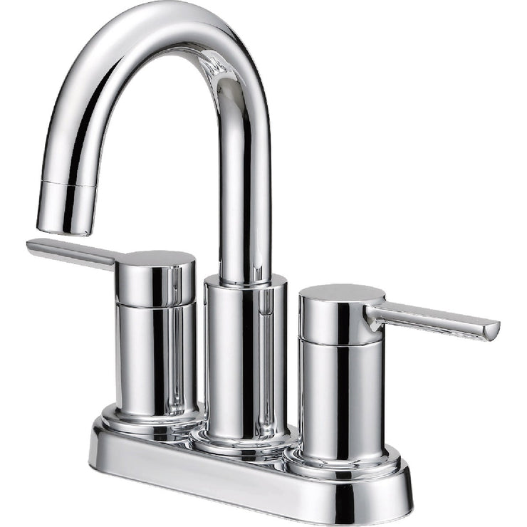 Image of Home Impressions Chromel 2-Straight Handle Lever 4 In. Centerset Bathroom Faucet with Pop-Up