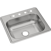 Image of Elkay Dayton 25 In. x 22 In. x 8-1/16 In. 4-Hole Single Bowl Drop-In Kitchen Sink, Stainless Steel