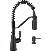 Image of Moen Nolia 1-Handle Pull-Down Widespread Kitchen Faucet, Matte Black