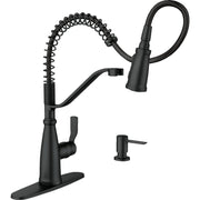 Image of Moen Nolia 1-Handle Pull-Down Widespread Kitchen Faucet, Matte Black