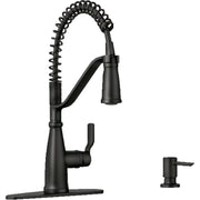 Image of Moen Nolia 1-Handle Pull-Down Widespread Kitchen Faucet, Matte Black