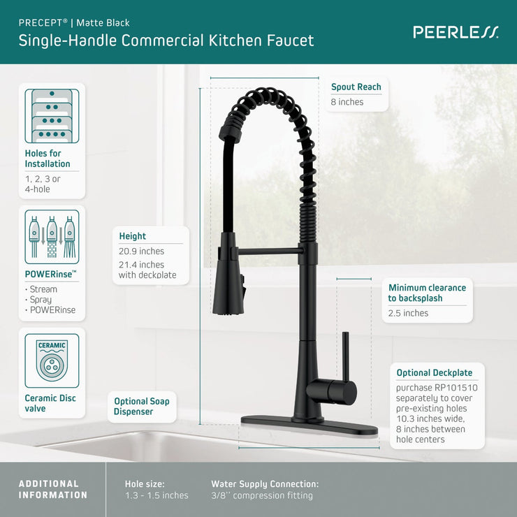 Image of Peerless Precept 1-Handle Commercial Kitchen Faucet