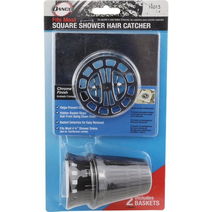 Image of Danco Chrome Square Hair Catcher For Shower Drain