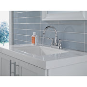 Image of Delta Windmere Chrome 2-Handle Lever 4 In. Centerset Bathroom Faucet and Push Pop-Up with Overflow