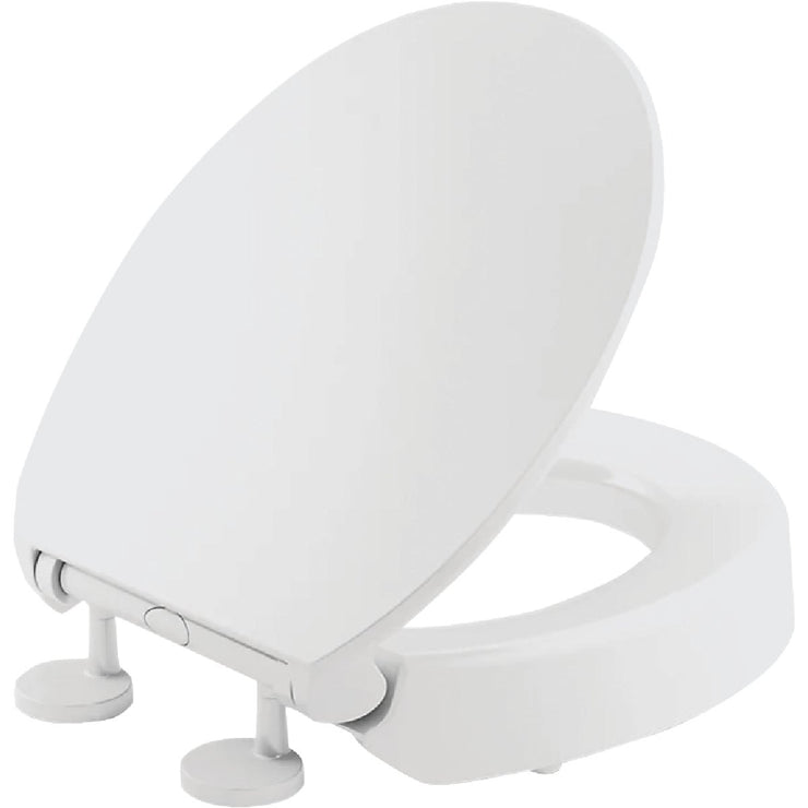 Image of Kohler Hyten Quiet-Close Elevated Round Toilet Seat, White