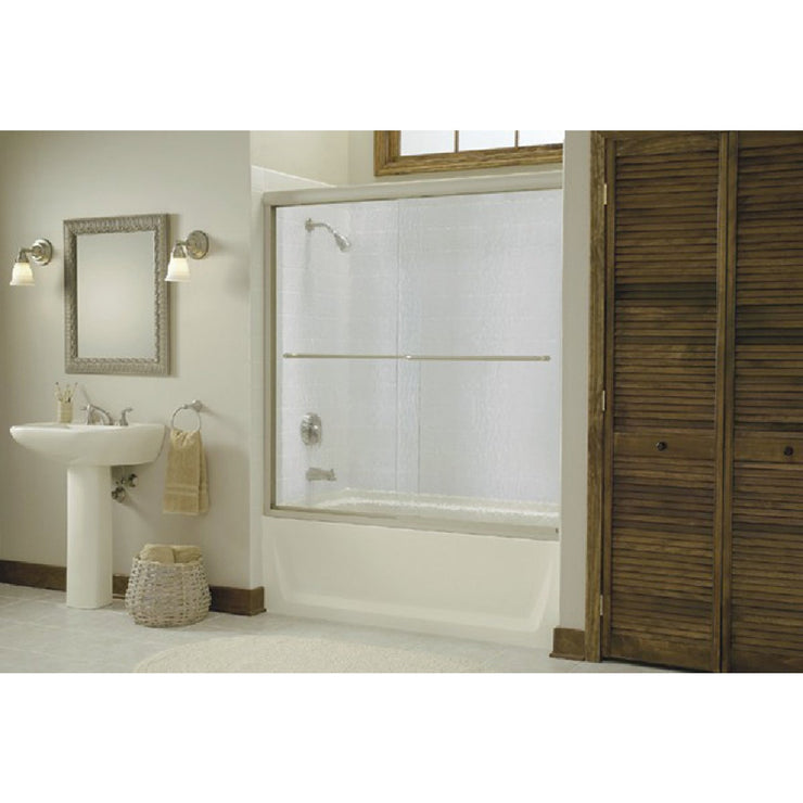 Image of Sterling Finesse 59-5/8 In. W X 55-3/4 In. H Chrome Semi-Frameless Clear Glass Sliding Tub Door