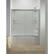 Image of Sterling Finesse 59-5/8 In. W X 55-3/4 In. H Chrome Semi-Frameless Clear Glass Sliding Tub Door