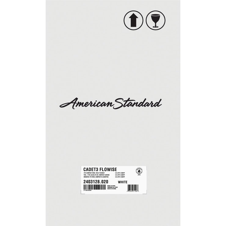 Image of American Standard Cadet 3 Compact White Right Height Elongated Bowl 1.28 GPF Toilet