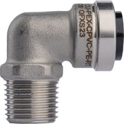 Image of QuickFitting 1/2 In. Push-to-Connect x 1/2 In. MNPT Stainless Steel 90-Degree Elbow