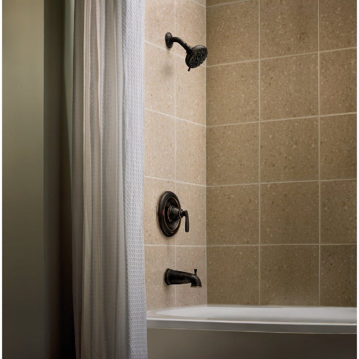 Image of Moen Hilliard Posi-Temp 1-Handle Lever Tub & Shower Faucet, Mediterranean Bronze