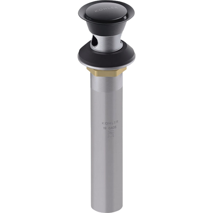 Image of KOHLER Premium Matte Black 1-1/4 In. Clicker Drain with Overflow