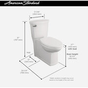 Image of American Standard Cadet 3 Decor White Chair Height Elongated Bowl 1.28 GPF Toilet