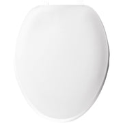 Image of Bemis Elongated White Plastic Closed Front Toilet Seat