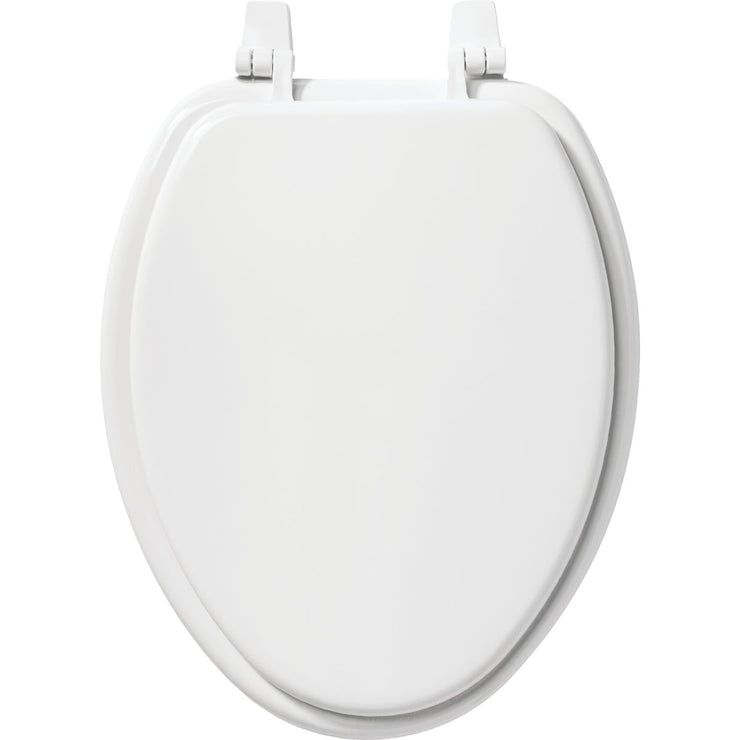 Image of Bemis Elongated White Plastic Closed Front Toilet Seat