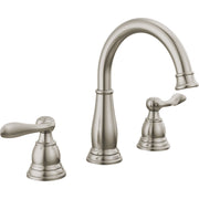 Image of Delta Windmere Brushed Nickel 2-Handle Lever 6 In. to 16 In. Widespread Bathroom Faucet  and Push Pop-Up with Overflow