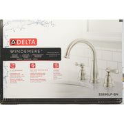 Image of Delta Windmere Brushed Nickel 2-Handle Lever 6 In. to 16 In. Widespread Bathroom Faucet  and Push Pop-Up with Overflow