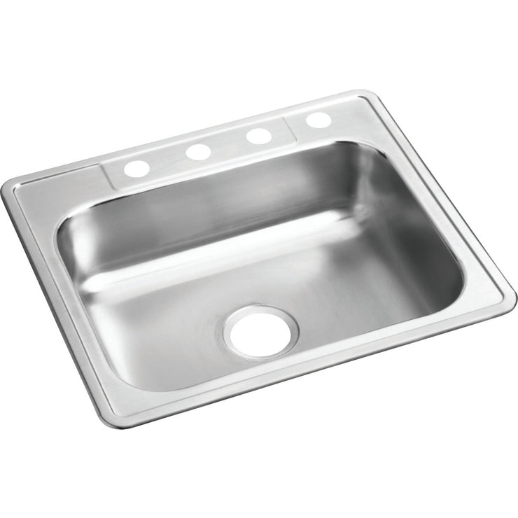Image of Elkay Dayton 25 In. x 22 In. x 6-9/16 In. Single Bowl Deep Kitchen Sink, Stainless Steel