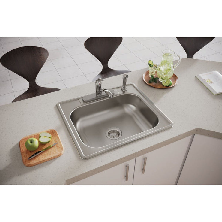 Image of Elkay Dayton 25 In. x 22 In. x 6-9/16 In. Single Bowl Deep Kitchen Sink, Stainless Steel