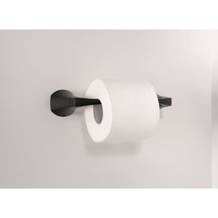 Image of Moen Lindor Wall Mount Pivoting Toilet Paper Holder, Matte Black