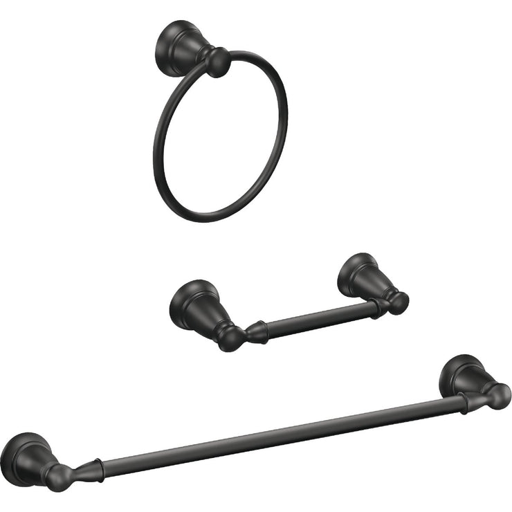 Image of Moen Banbury 3-Piece Bath Hardware Set, Matte Black
