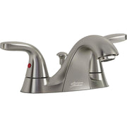 Image of American Standard Cadet Brushed Nickel 2-Handle Lever 4 In. Centerset Bathroom Faucet with Pop-Up