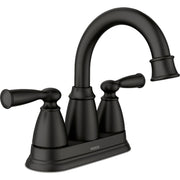 Image of Moen Banbury 2-Handle Lever High Arc Centerset Bathroom Faucet, Matte Black