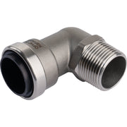 Image of QuickFitting 3/4 In. Push-to-Connect x 3/4 In. MNPT Stainless Steel 90-Degree Elbow