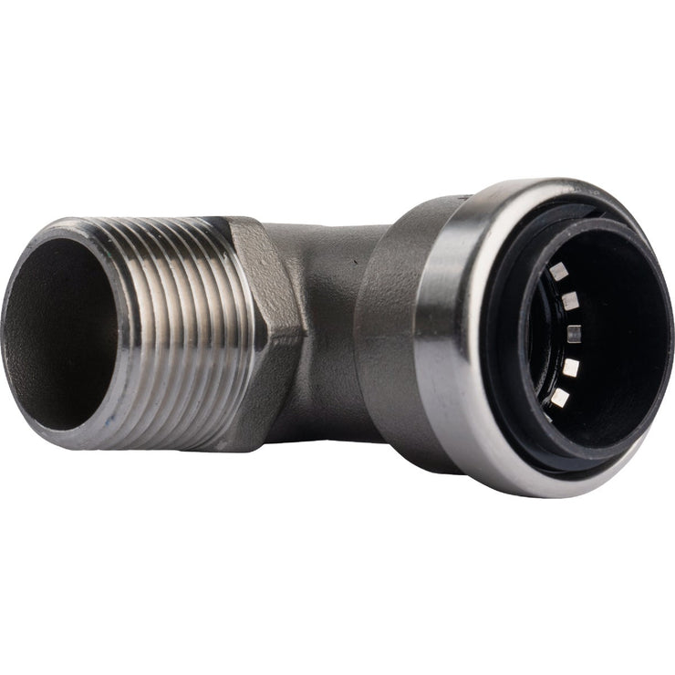 Image of QuickFitting 3/4 In. Push-to-Connect x 3/4 In. MNPT Stainless Steel 90-Degree Elbow