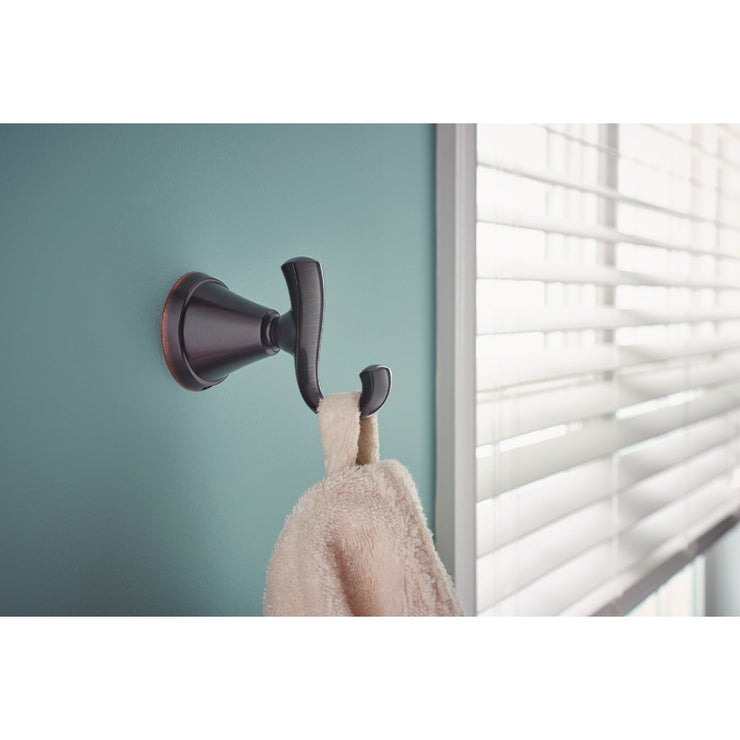 Image of Moen Tiffin Single Robe Hook, Mediterranean Bronze 
