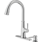 Image of American Standard Maven 1-Handle Lever Pull-Down Kitchen Faucet with Soap Dispenser, Chrome