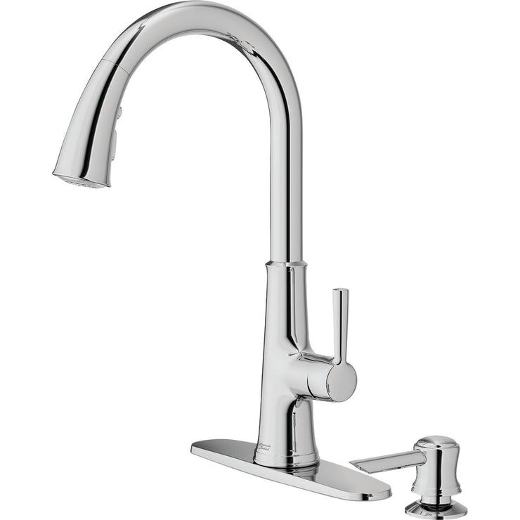 Image of American Standard Maven 1-Handle Lever Pull-Down Kitchen Faucet with Soap Dispenser, Chrome