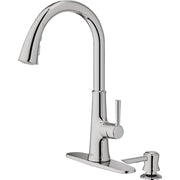 Image of American Standard Maven 1-Handle Lever Pull-Down Kitchen Faucet with Soap Dispenser, Chrome