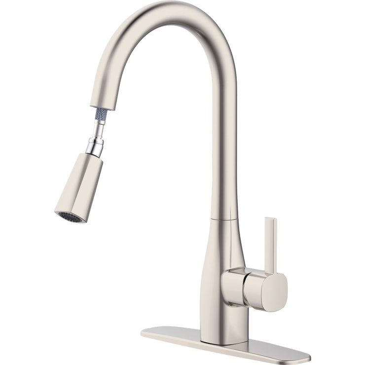 Image of Home Impressions 1-Handle Pull-Down Kitchen Faucet, Brushed Nickel