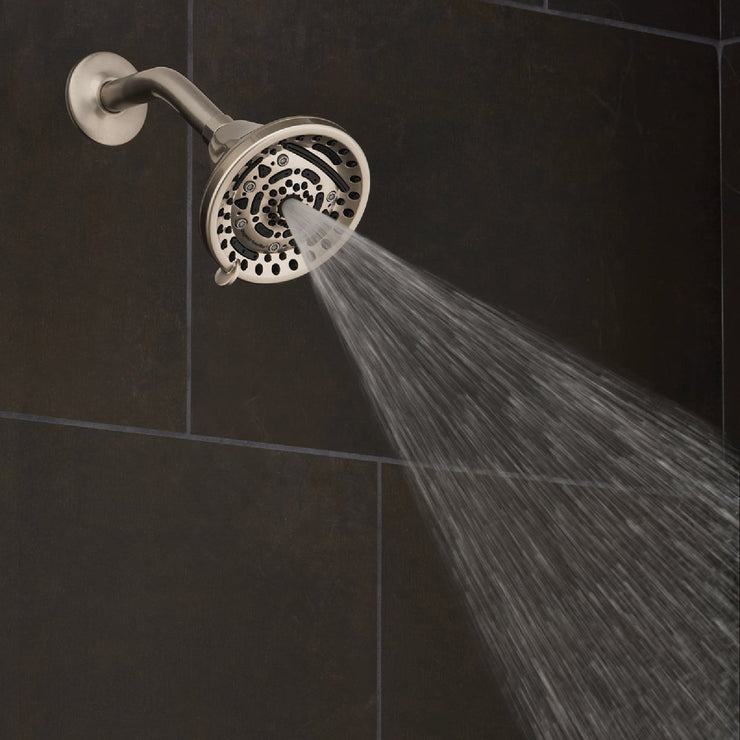 Image of Oxygenics PowerMax 9-Spray 1.8 GPM Fixed Shower Head, Brushed Nickel