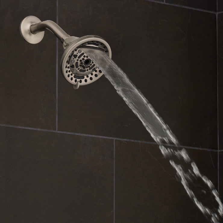 Image of Oxygenics PowerMax 9-Spray 1.8 GPM Fixed Shower Head, Brushed Nickel