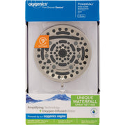 Image of Oxygenics PowerMax 9-Spray 1.8 GPM Fixed Shower Head, Brushed Nickel