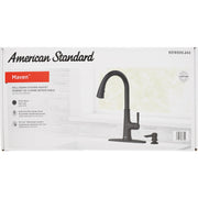 Image of American Standard Maven 1-Handle Lever Pull-Down Kitchen Faucet with Soap Dispenser, Matte Black