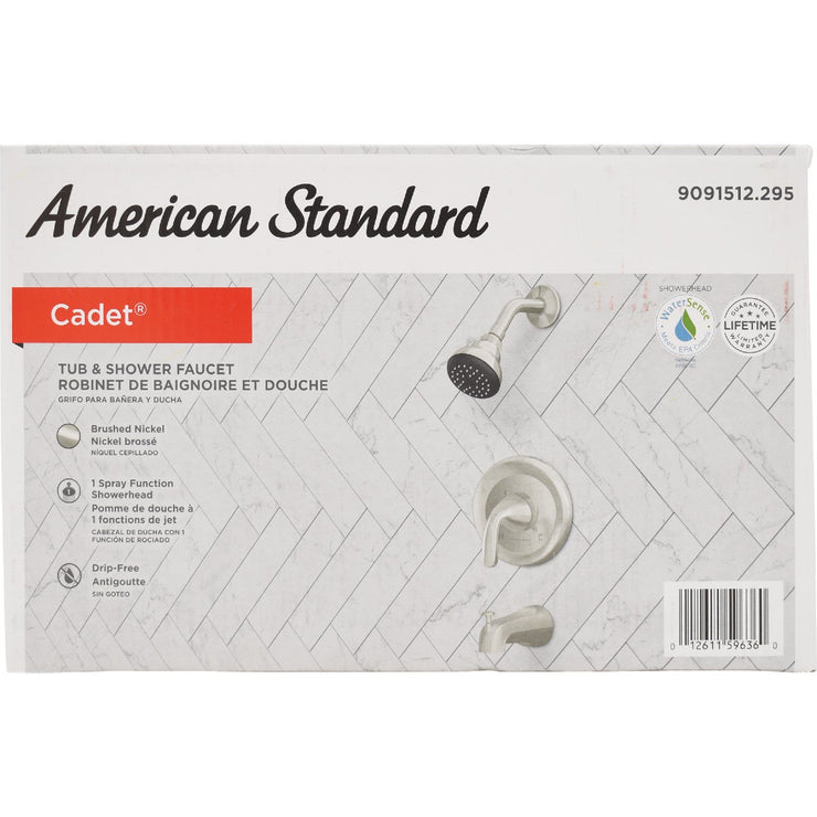 Image of American Standard Cadet Brushed Nickel Single-Handle Lever Tub & Shower Faucet