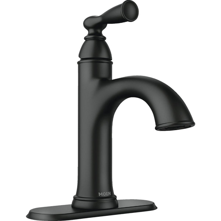 Image of Moen Banbury 1-Handle Lever Centerset Bathroom Faucet, Matte Black
