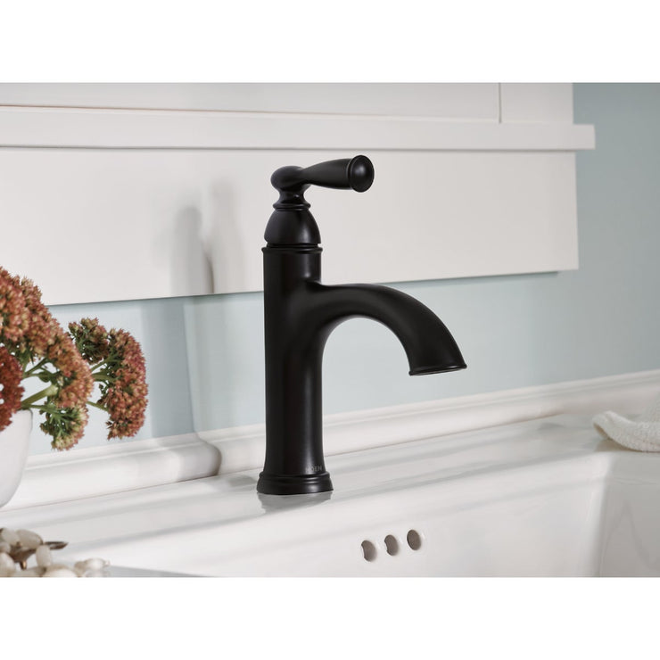 Image of Moen Banbury 1-Handle Lever Centerset Bathroom Faucet, Matte Black