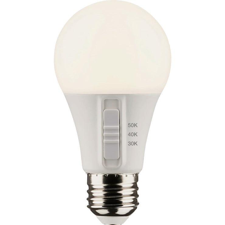 Image of Satco 60W Equivalent 3CCT-Selectable A19 Traditional LED Light Bulb (4-Pack)