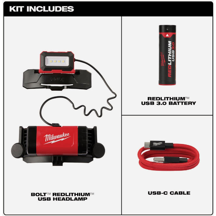 Image of Milwaukee BOLT REDLITHIUM USB LED Headlamp