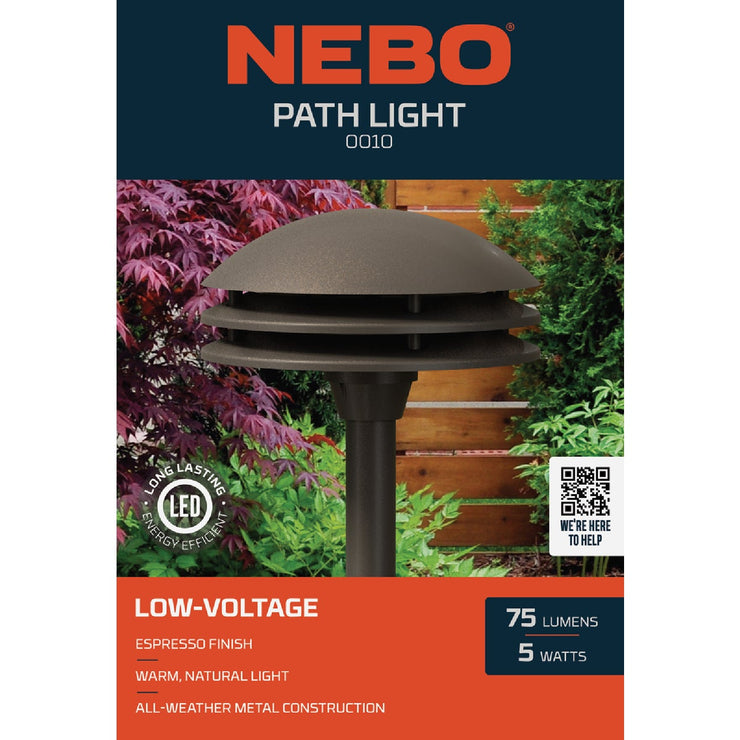 Image of Nebo LED Espresso All-Weather Metal 75 Lm. Pagoda Style Landscape Path Light