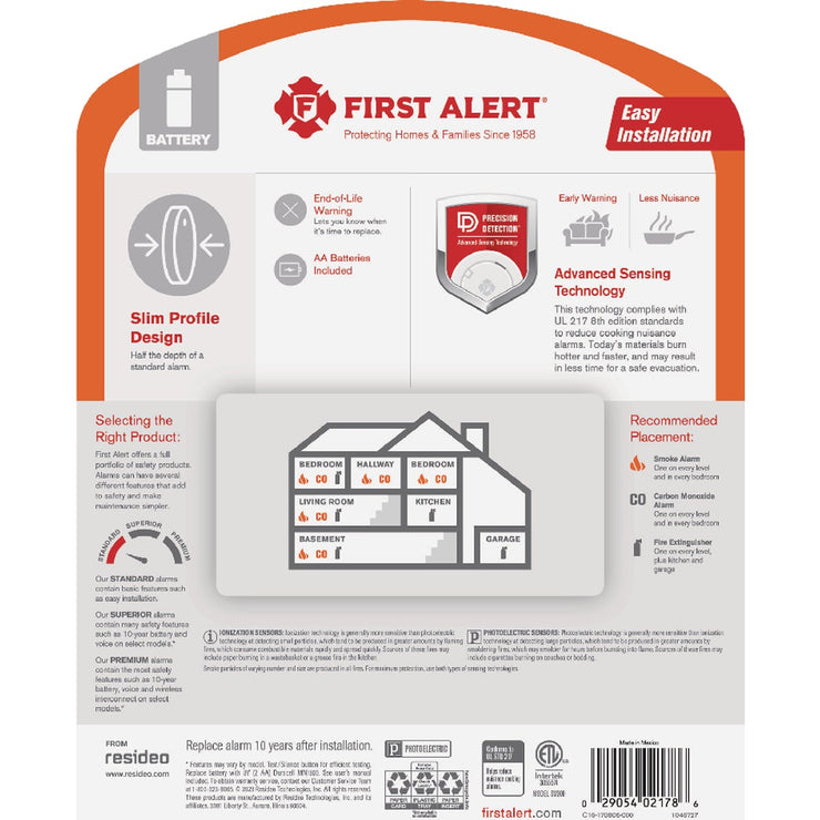 Image of First Alert Battery Powered Photoelectric Smoke Alarm
